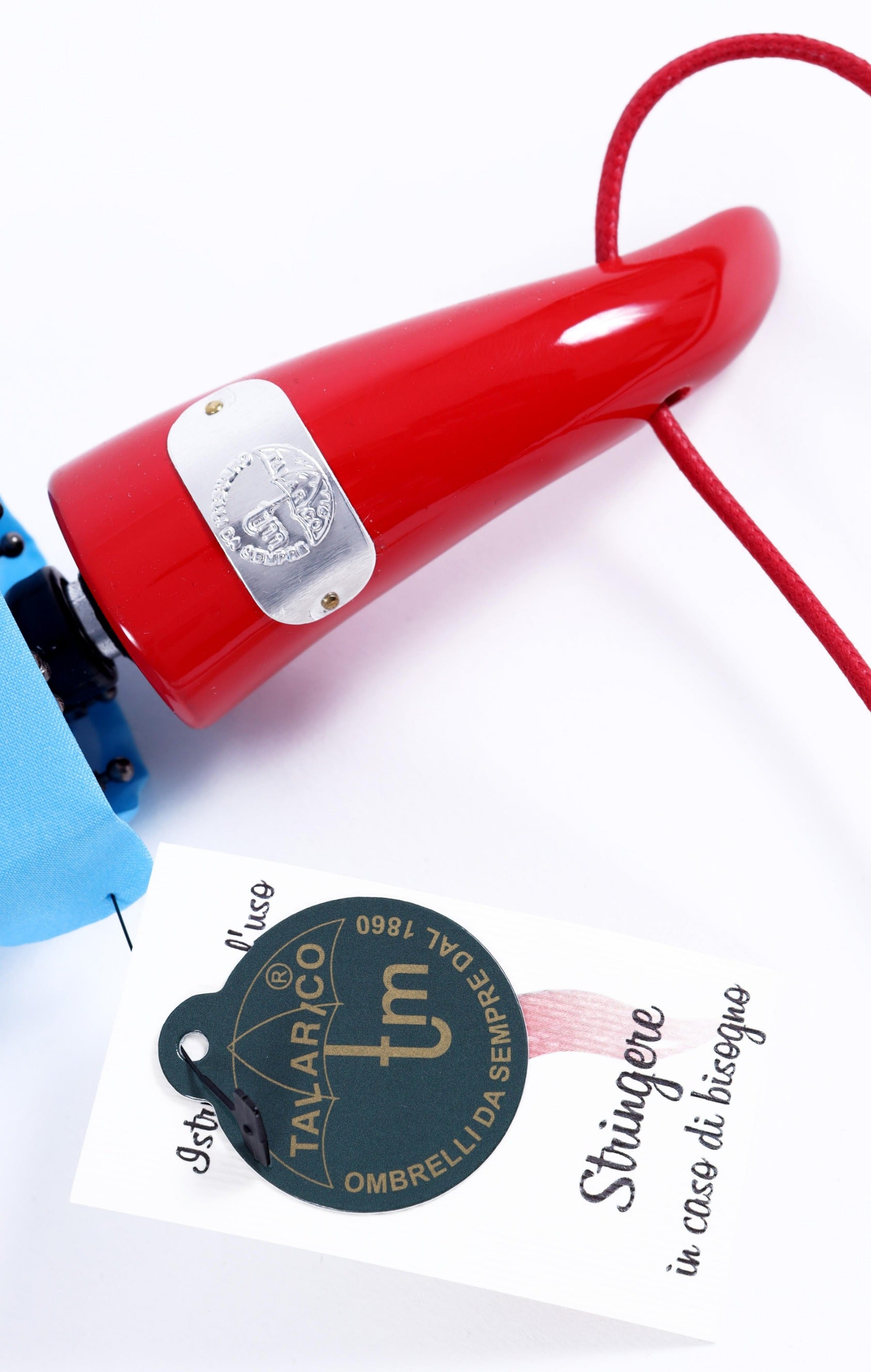 Cornetto rosso porta fortuna - Pois azzurro