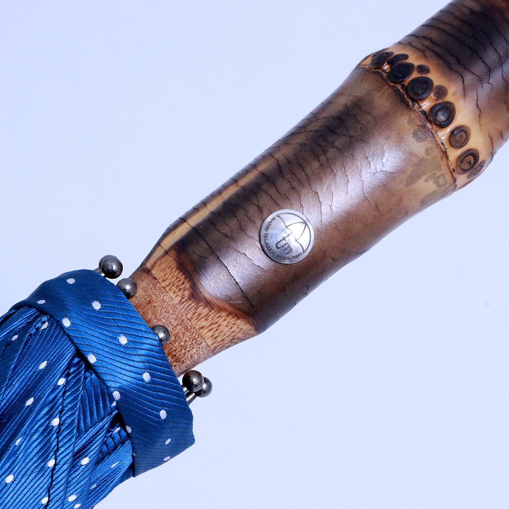 Bambù montato a collo d'oca - Blue chiaro pois bianchi