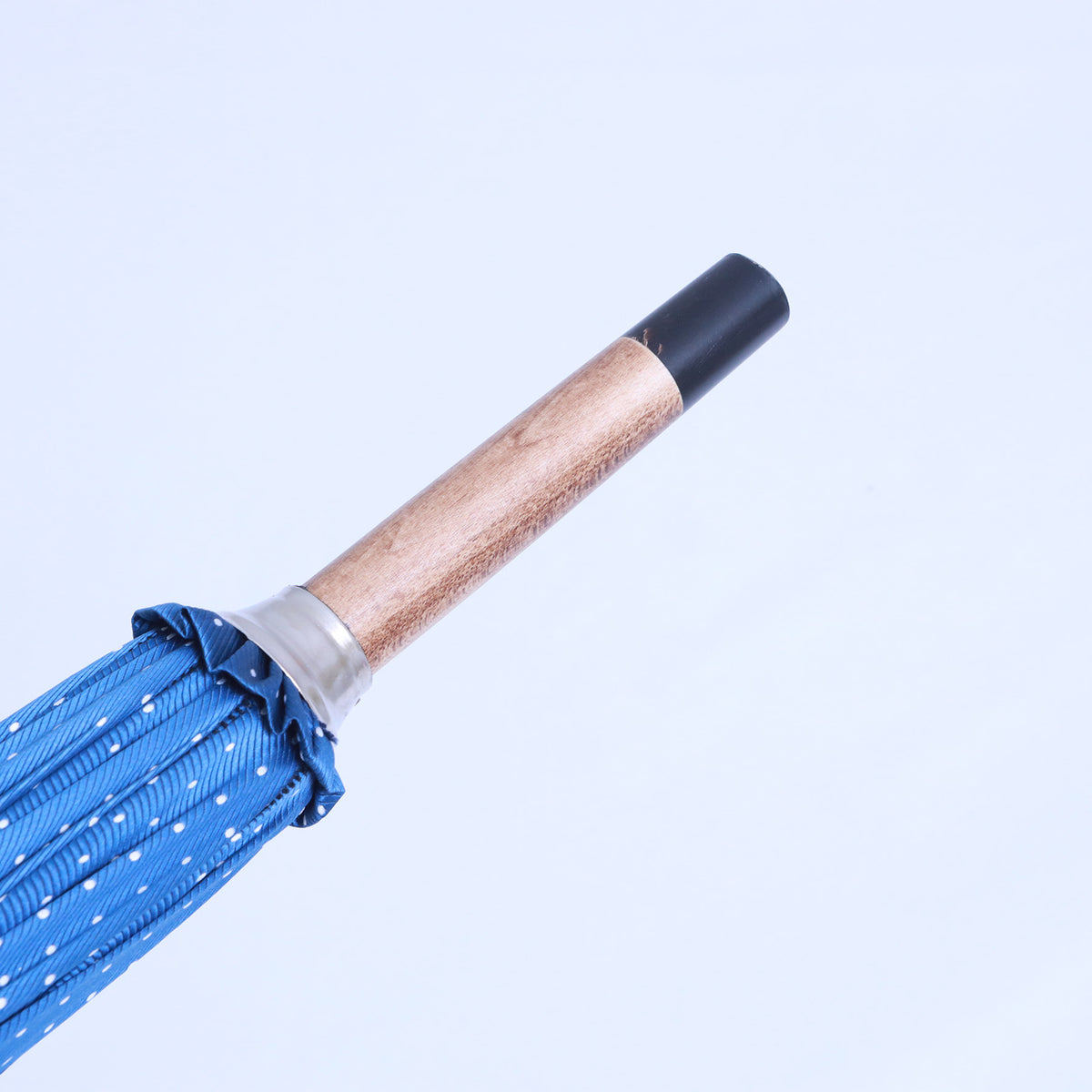 Bambù montato a collo d'oca - Blue chiaro pois bianchi