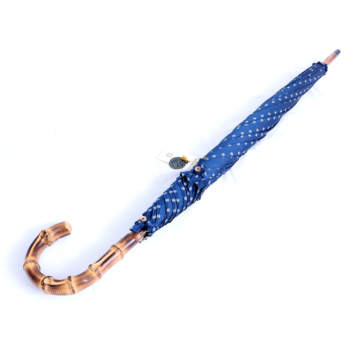 Bambù montato a collo d'oca - fantasia cravatta blue